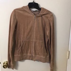 Juicy couture tan zip up velour hoodie